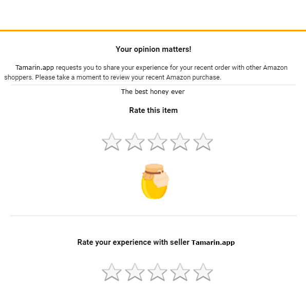 Automatisation des évaluations pour les vendeurs Amazon FBA par Tamarin.app